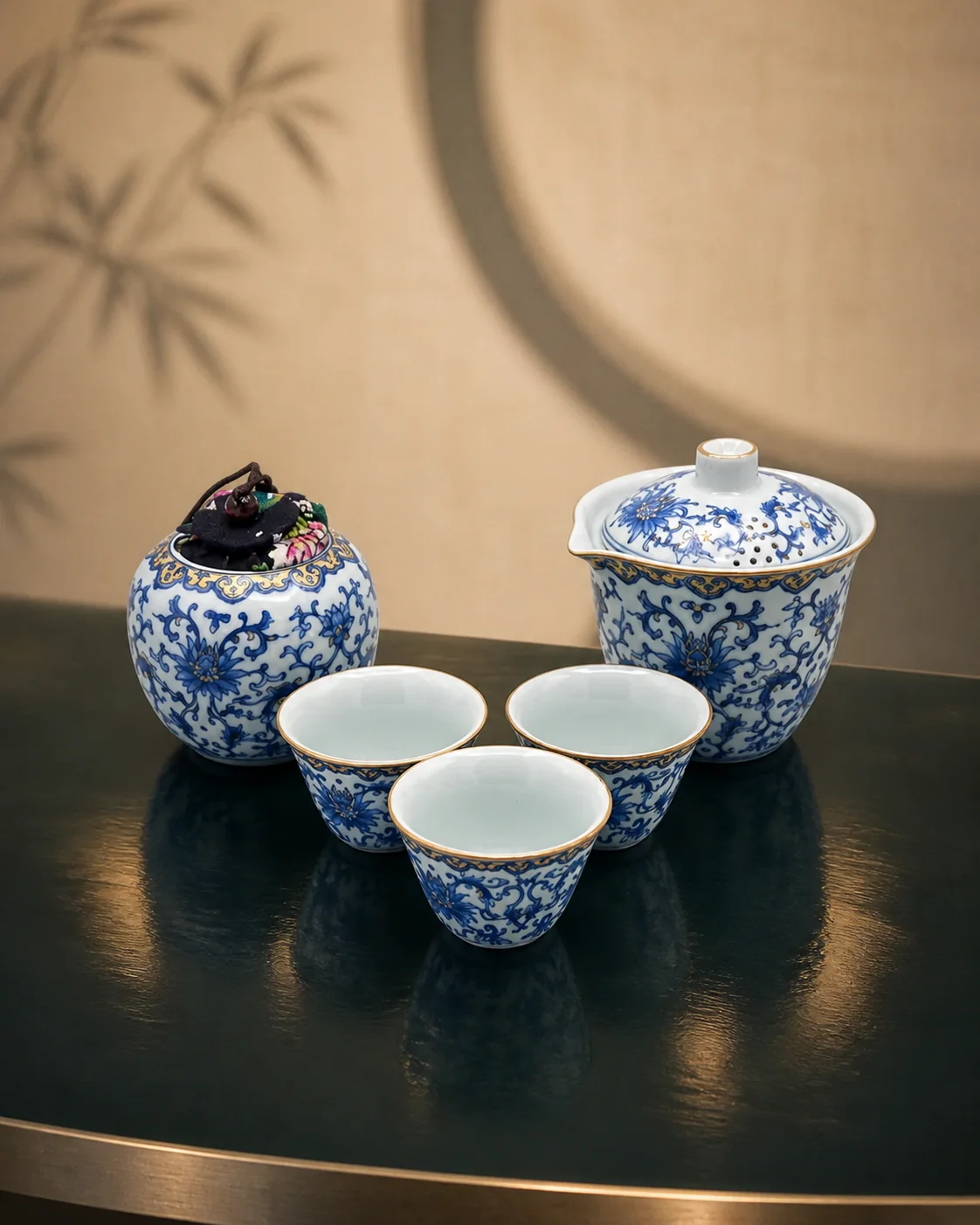 Blue Blossom Gongfu Tea Set — prezentare comercială Lunavia
