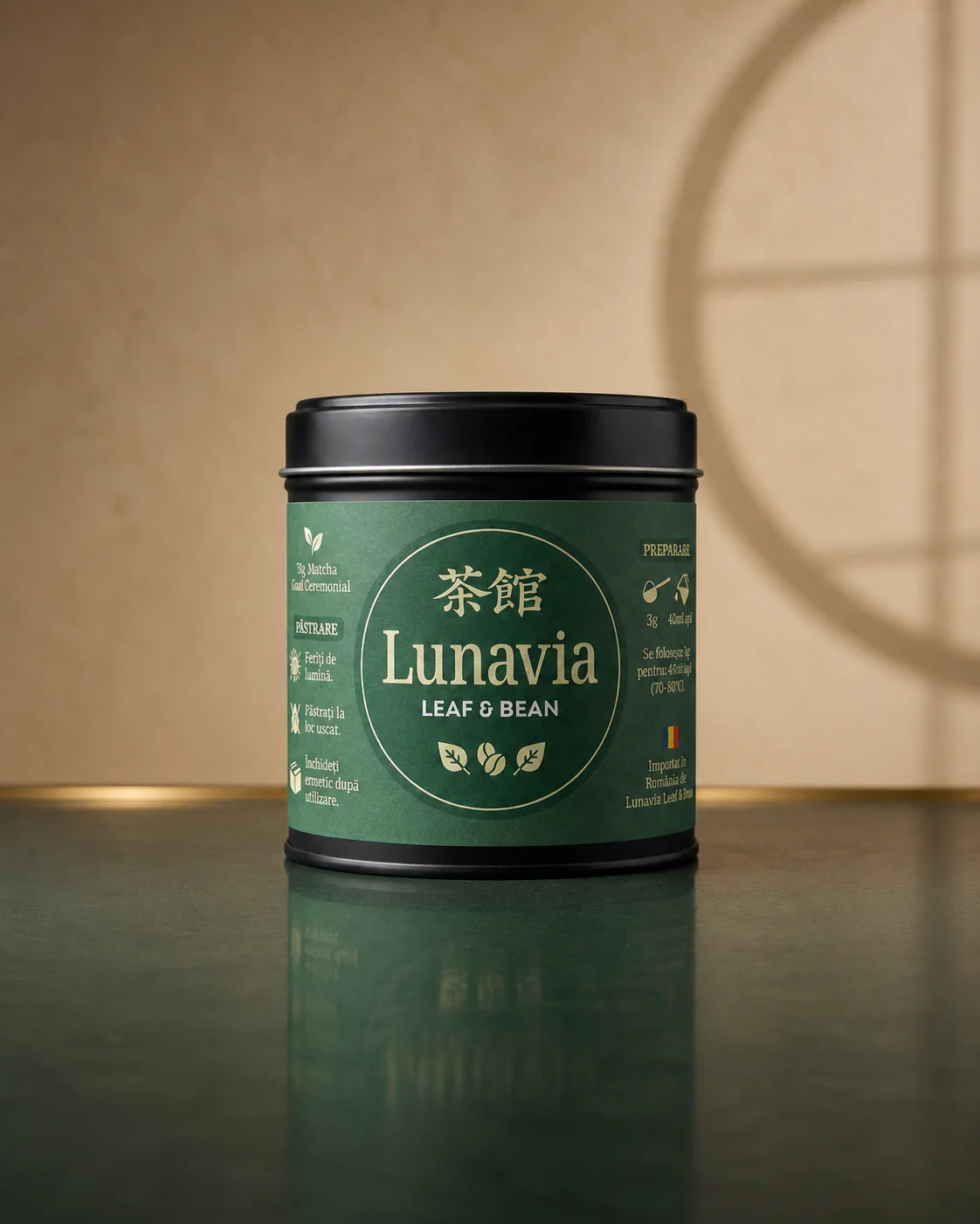 Lunavia Ceremonial Matcha – 30 g — prezentare comercială Lunavia